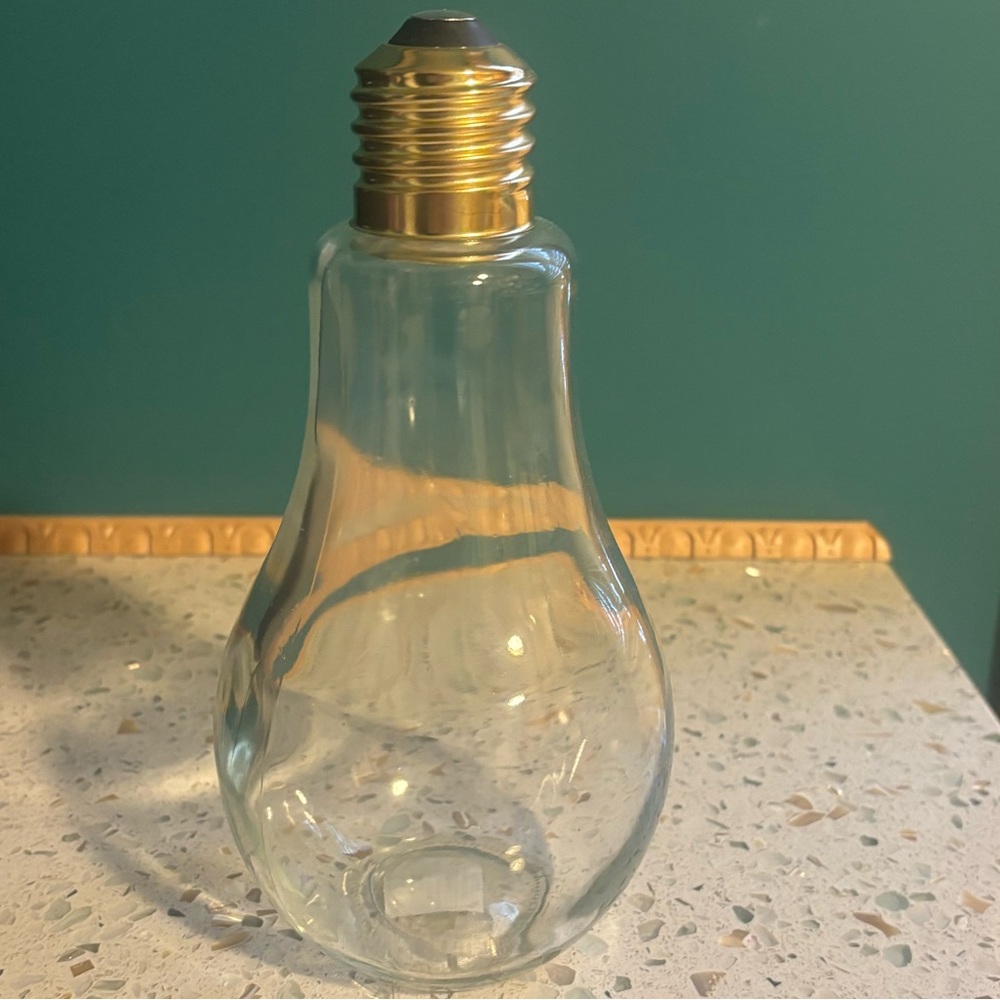 Clear Glass Light Bulb shaped container